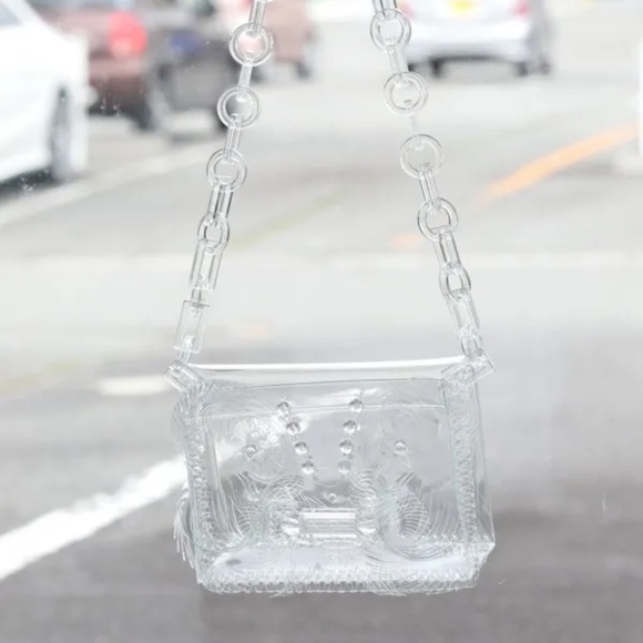 Mame Kurogouchi Sculptural Mini Chain Bag Clear Crossbody shoulder - Picture 3 of 11